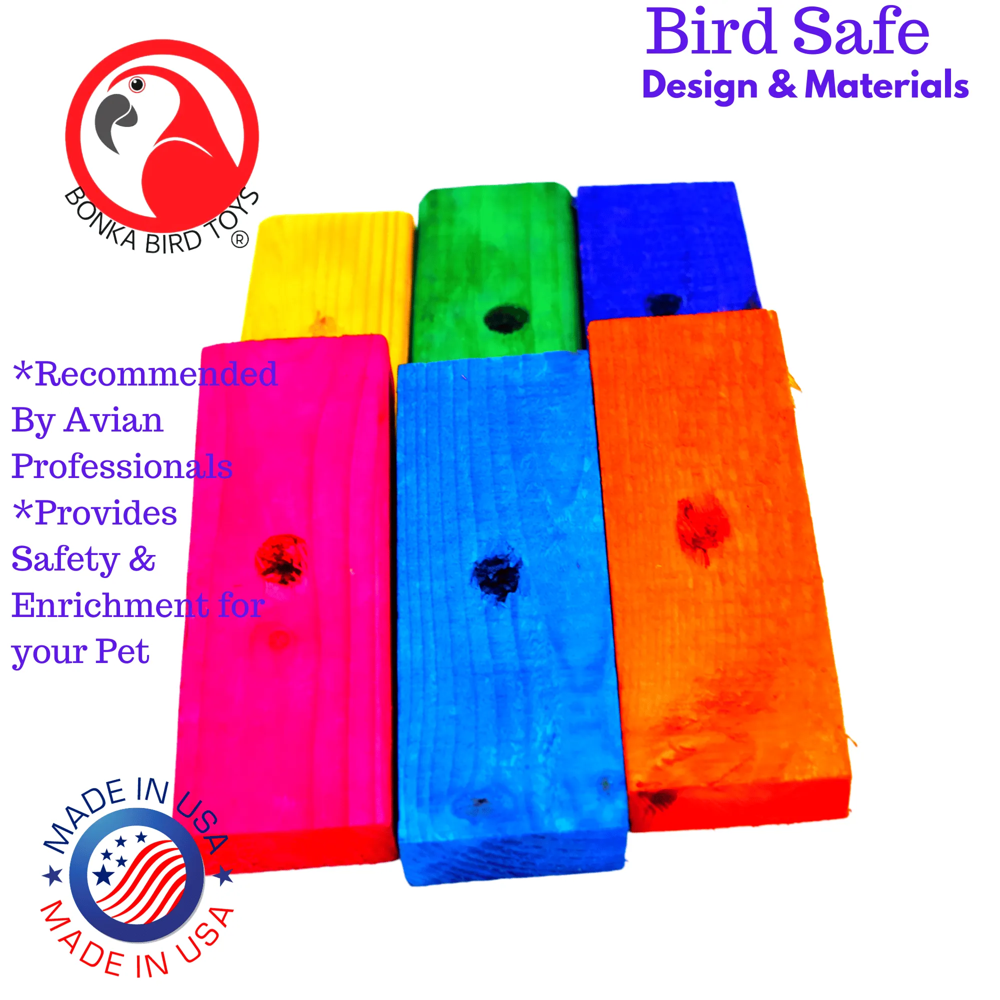 1221 Pk6 Big Oblong Wood Blocks
