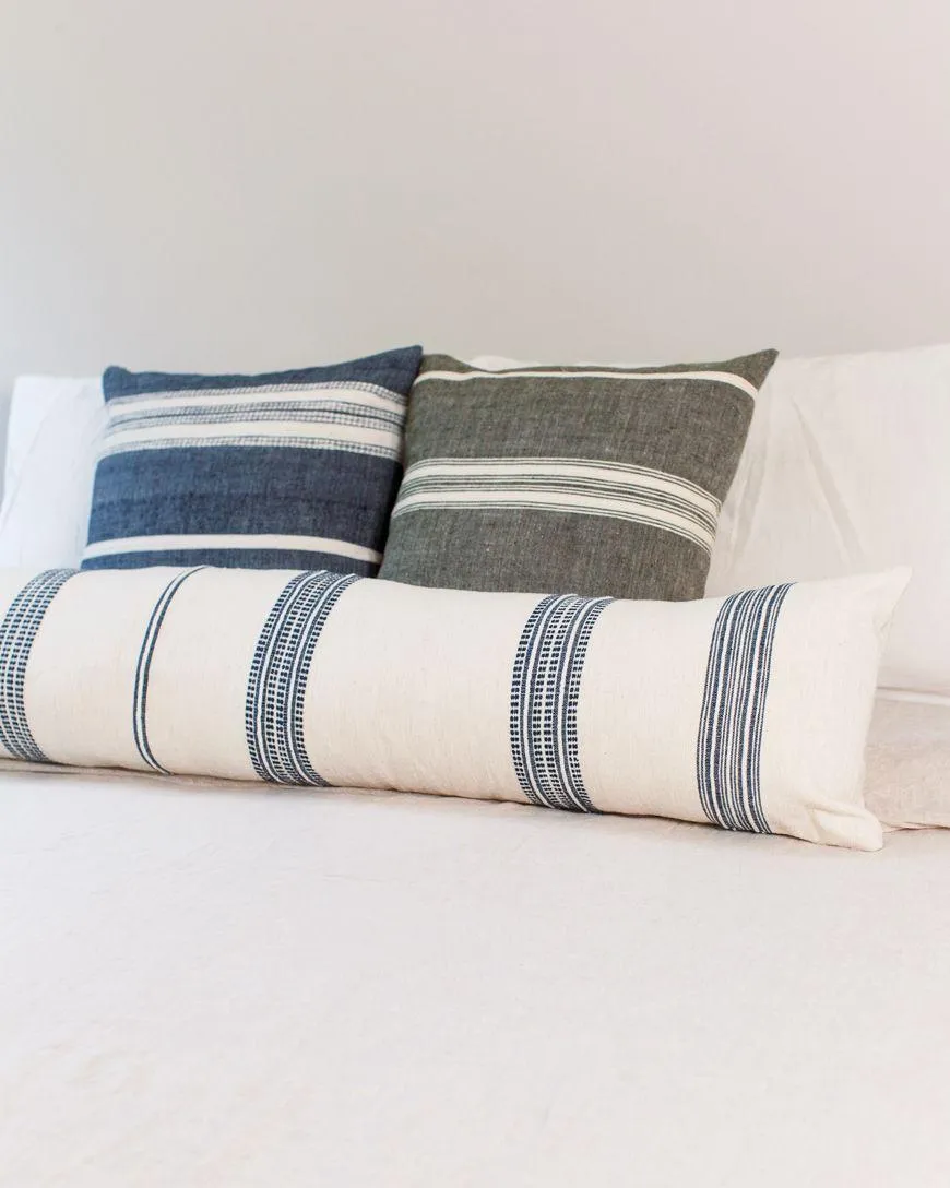 18" Aden Throw Pillow Cover |  Grey With Natural