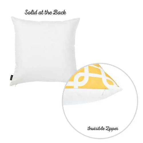 18"x18"Yellow Nautica Latice Decorative Throw Pillow Cover Printed