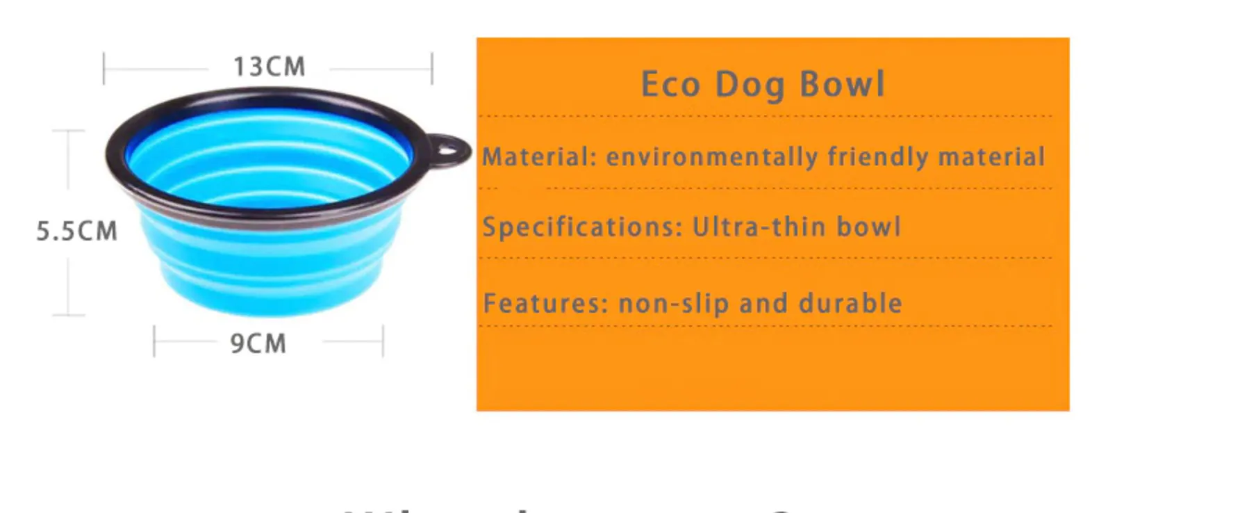 1PC Foldable Silicone Bowl for Pet (5.1 inches)