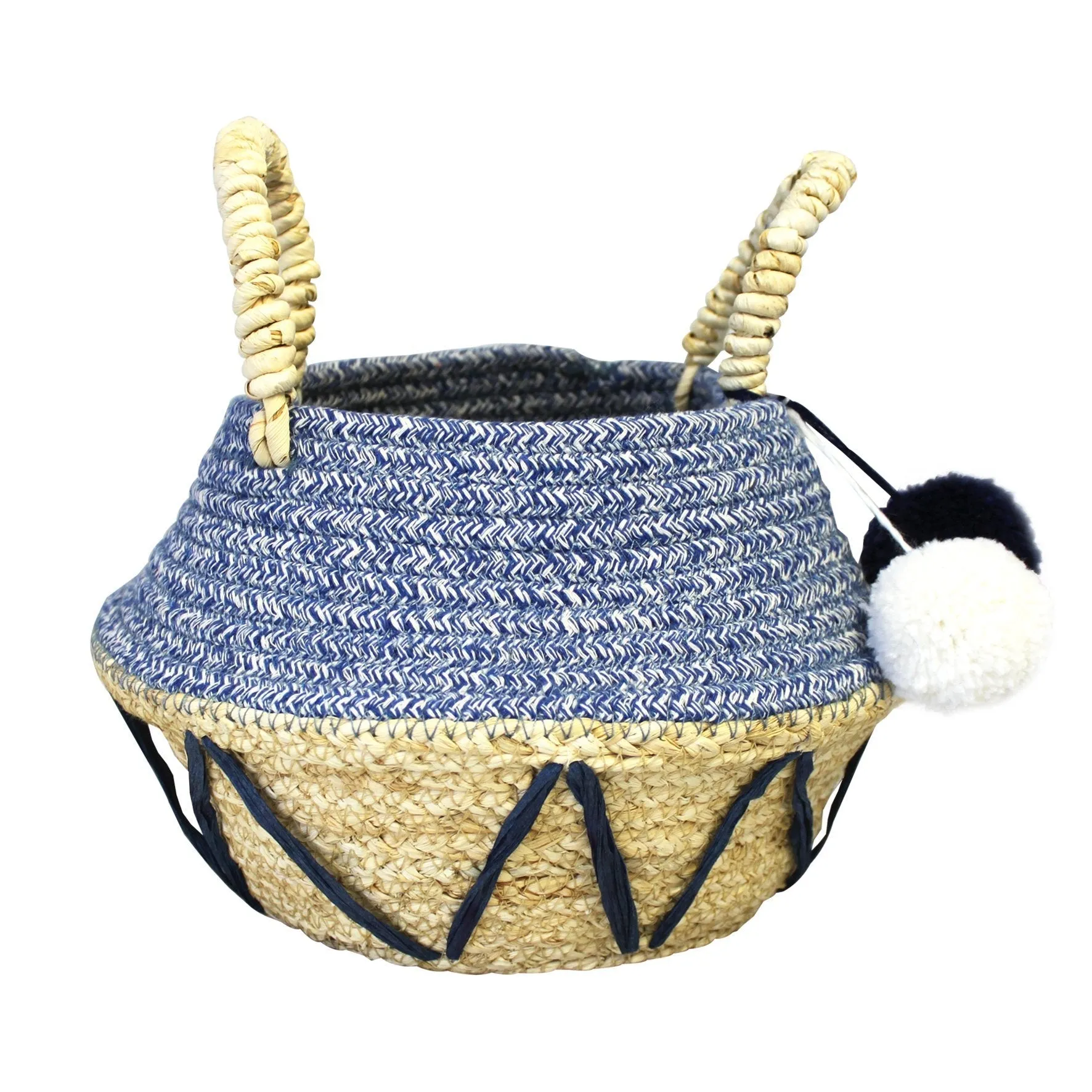 Blue Zig Zag Rope Basket