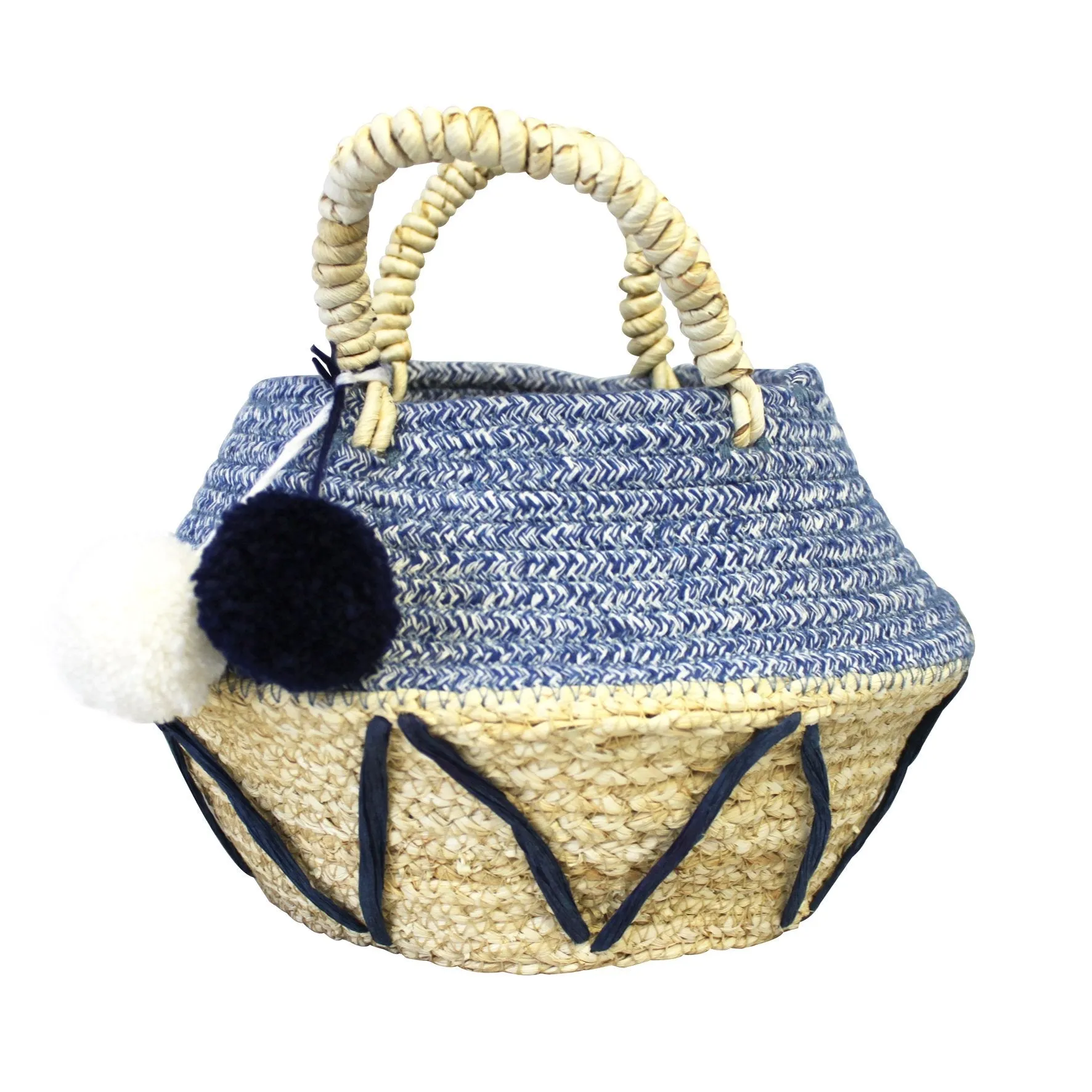 Blue Zig Zag Rope Basket