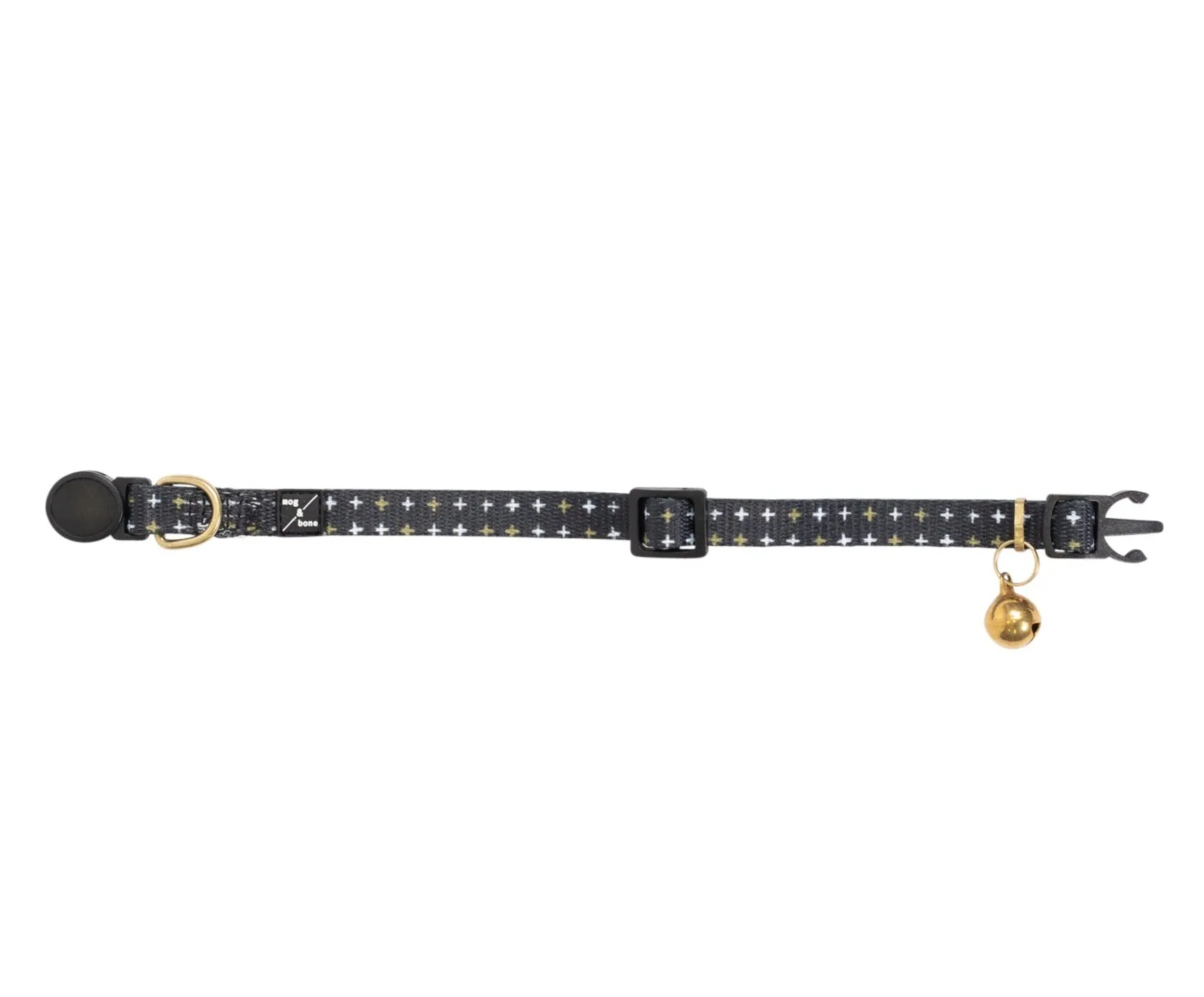 Cat Collar - Neoprene - Black Metallic Cross Print
