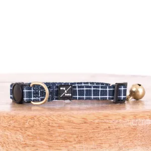 Cat Collar - Neoprene - Navy Check Print