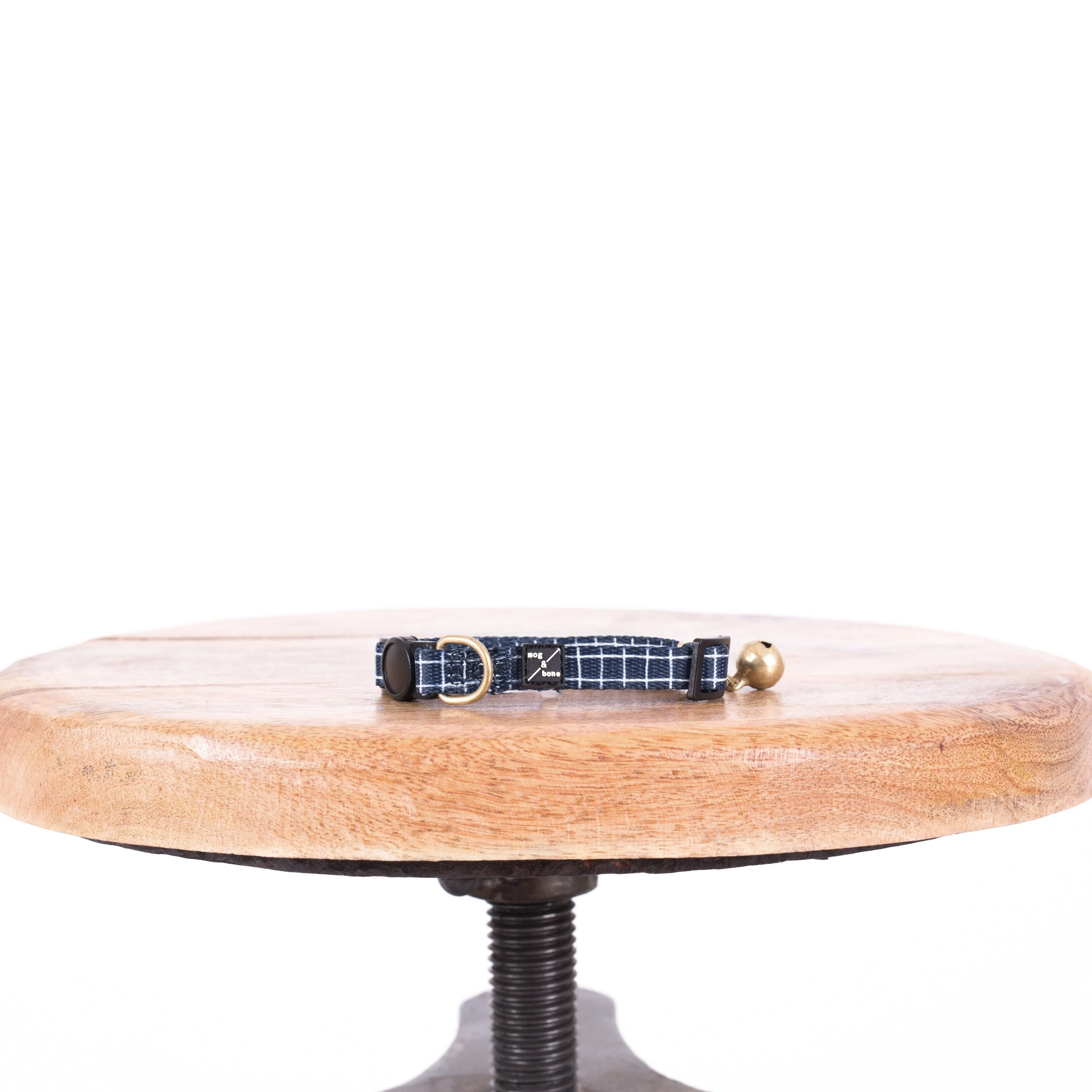 Cat Collar - Neoprene - Navy Check Print