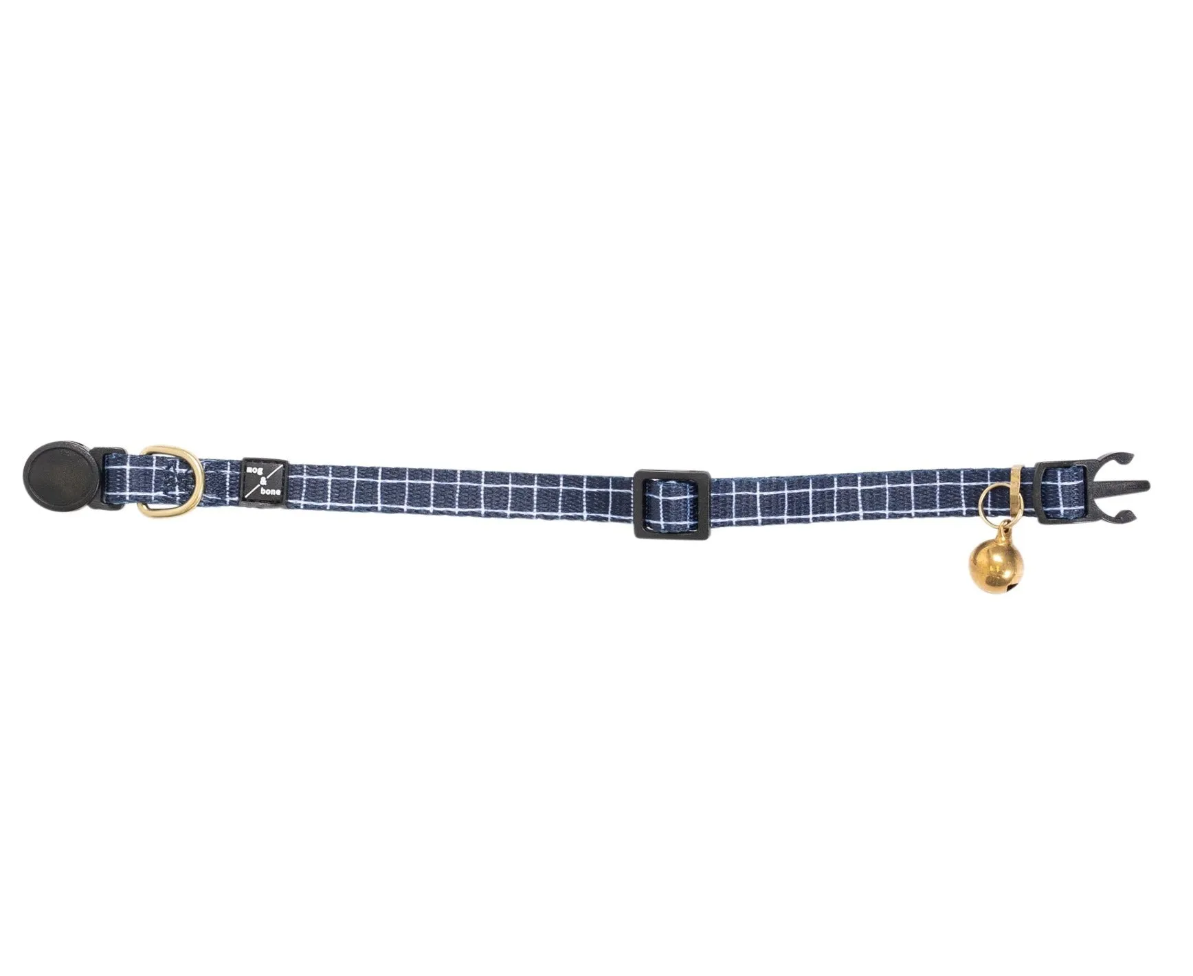 Cat Collar - Neoprene - Navy Check Print