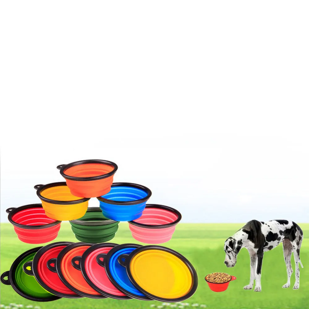 Collapsible Foldable Silicone Dow Bowl Candy Color Outdoor Travel Portable