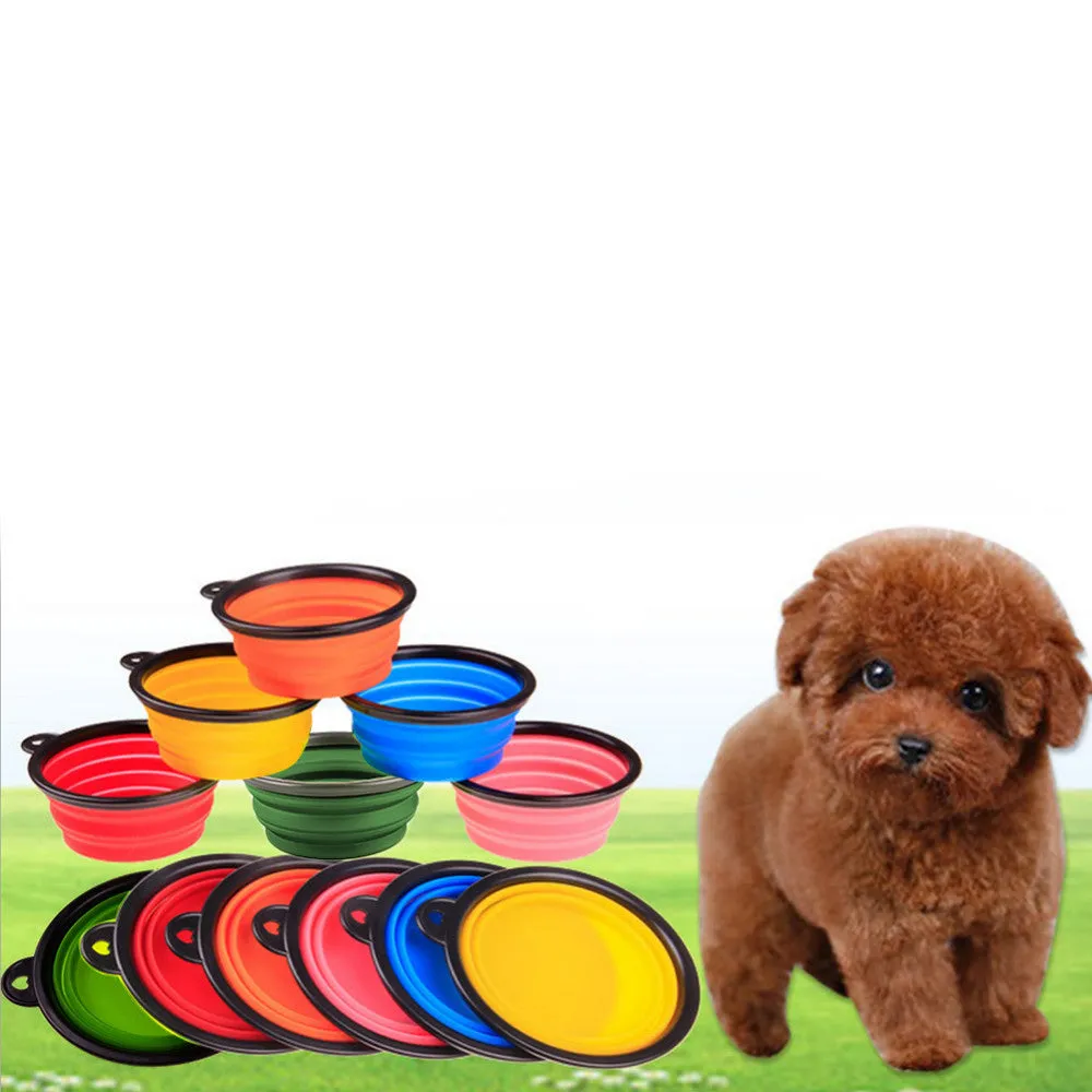 Collapsible Foldable Silicone Dow Bowl Candy Color Outdoor Travel Portable