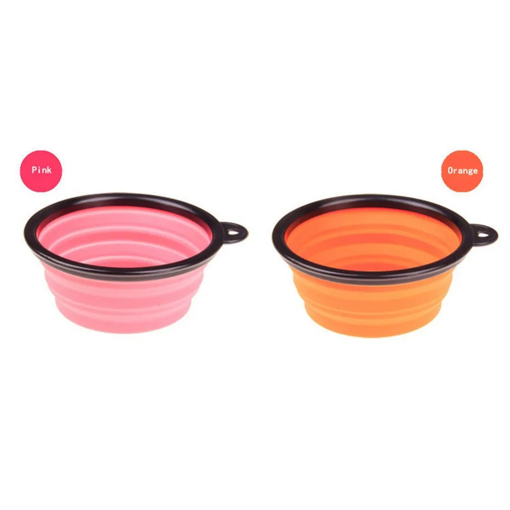 Collapsible Foldable Silicone Dow Bowl Candy Color Outdoor Travel Portable