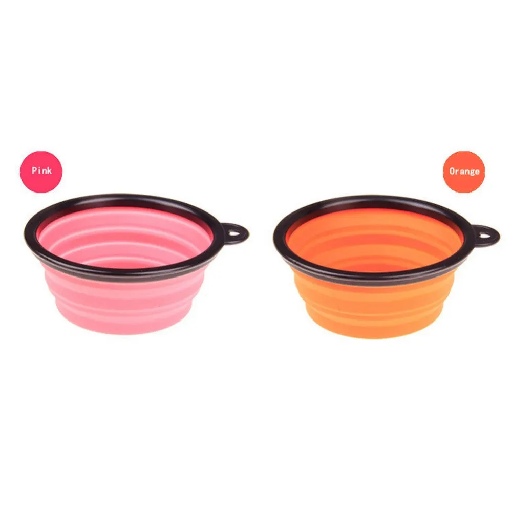 Collapsible Foldable Silicone Dow Bowl Candy Color Outdoor Travel Portable