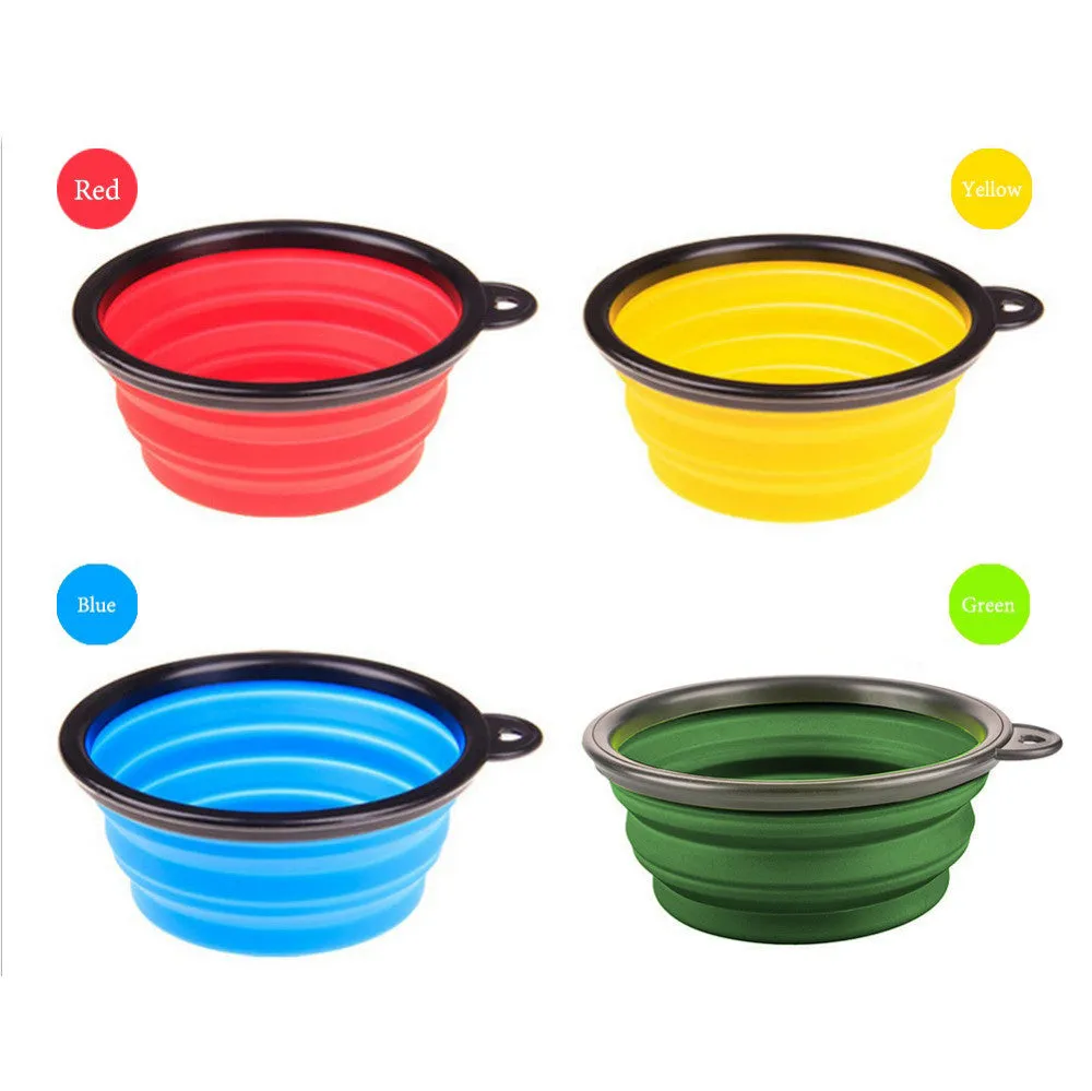 Collapsible Foldable Silicone Dow Bowl Candy Color Outdoor Travel Portable