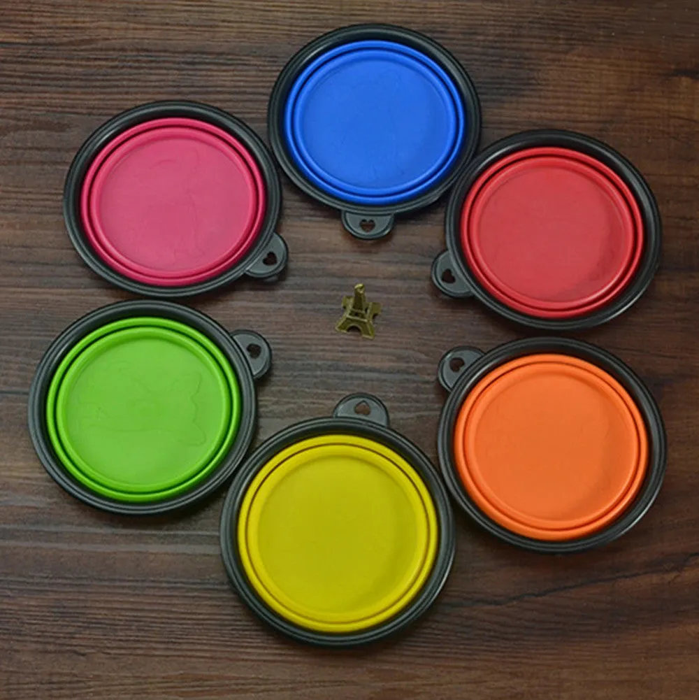 Collapsible Foldable Silicone Dow Bowl Candy Color Outdoor Travel Portable