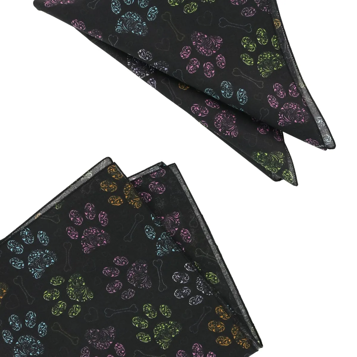 CTM® Colorful Dog Paw Print Bandana