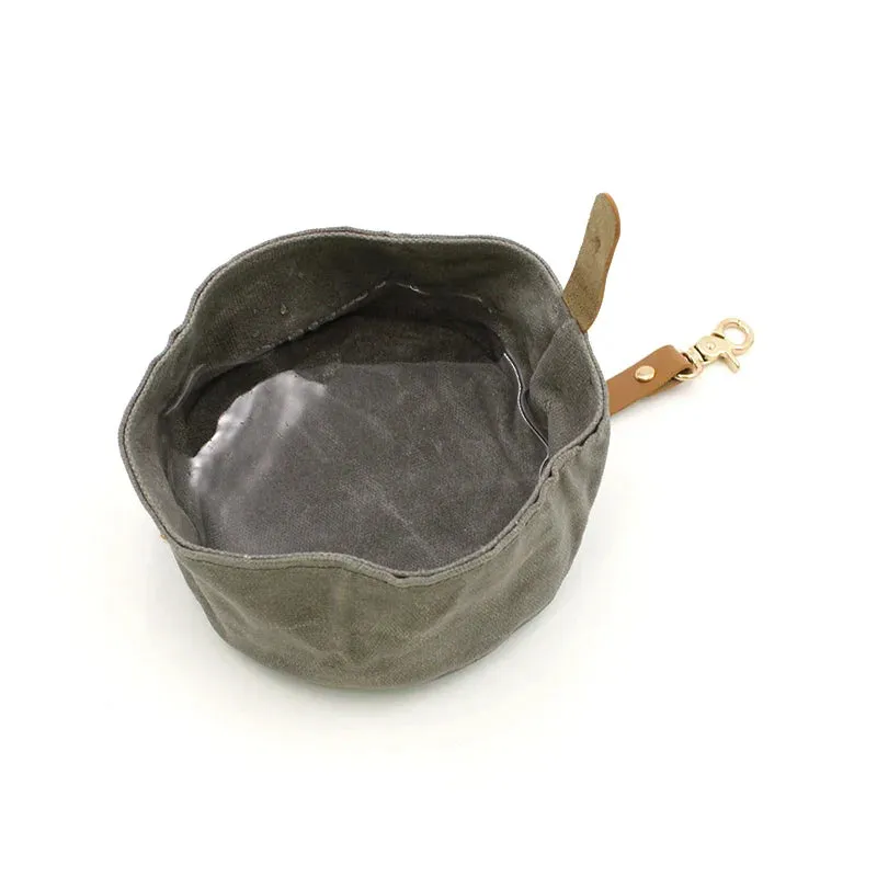 Foldable Canvas Dog Bowl for Travel - Large Capacity