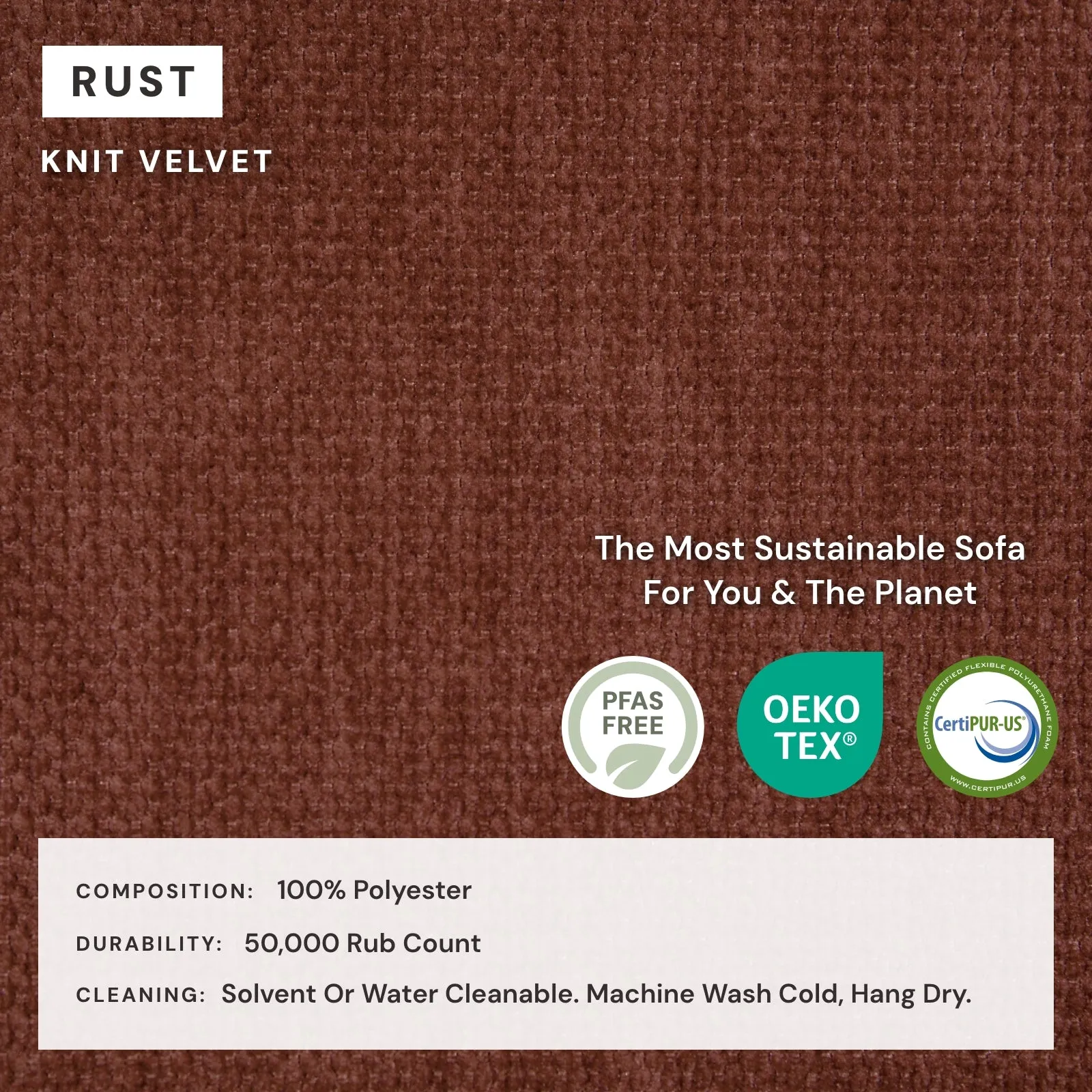 Modular Washable 6-Seater U-Sectional   Ottoman in Rust | Deluxe  Seat | Cloud Pillow