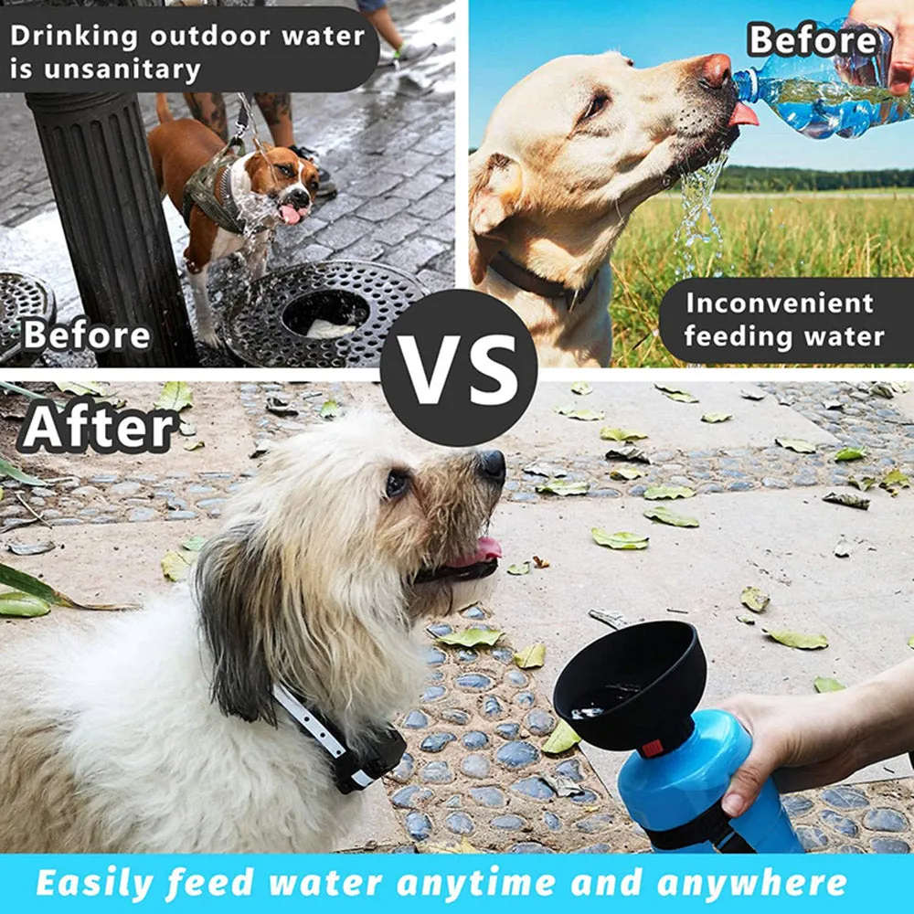 Portable Dog Water Bottle Foldable Pet Feeder Bowl Water Bottle Pets