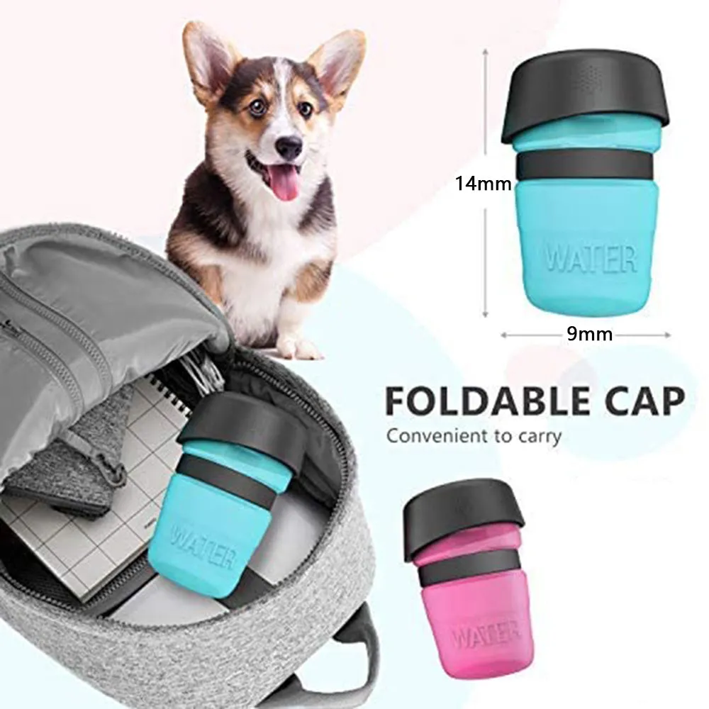 Portable Dog Water Bottle Foldable Pet Feeder Bowl Water Bottle Pets