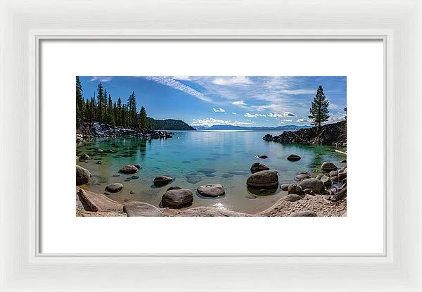 Secret Cove Aquas By Brad Scott - Framed Print