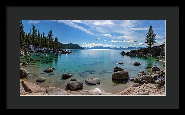 Secret Cove Aquas By Brad Scott - Framed Print