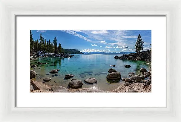 Secret Cove Aquas By Brad Scott - Framed Print