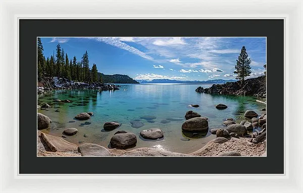 Secret Cove Aquas By Brad Scott - Framed Print