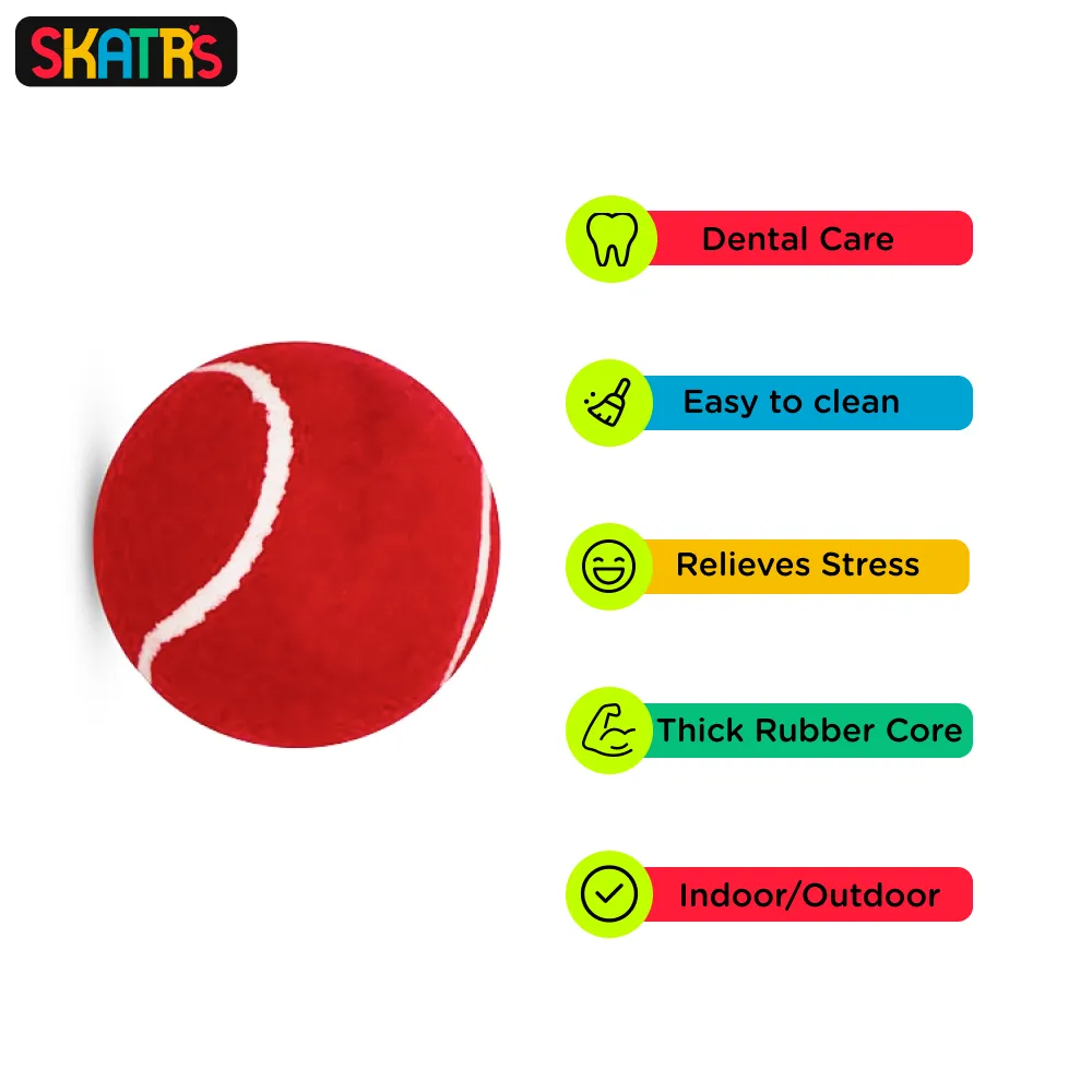 Skatrs Tennis Ball for Dogs and Triple Ring Rope Chew Toy for Dogs and Cats Combo