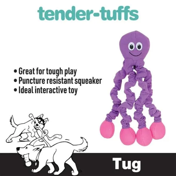 tender-tuffs Stretchy Purple Octopus Dog Toy